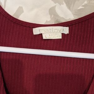 Ribbed red dress | Above the knee length | Short s